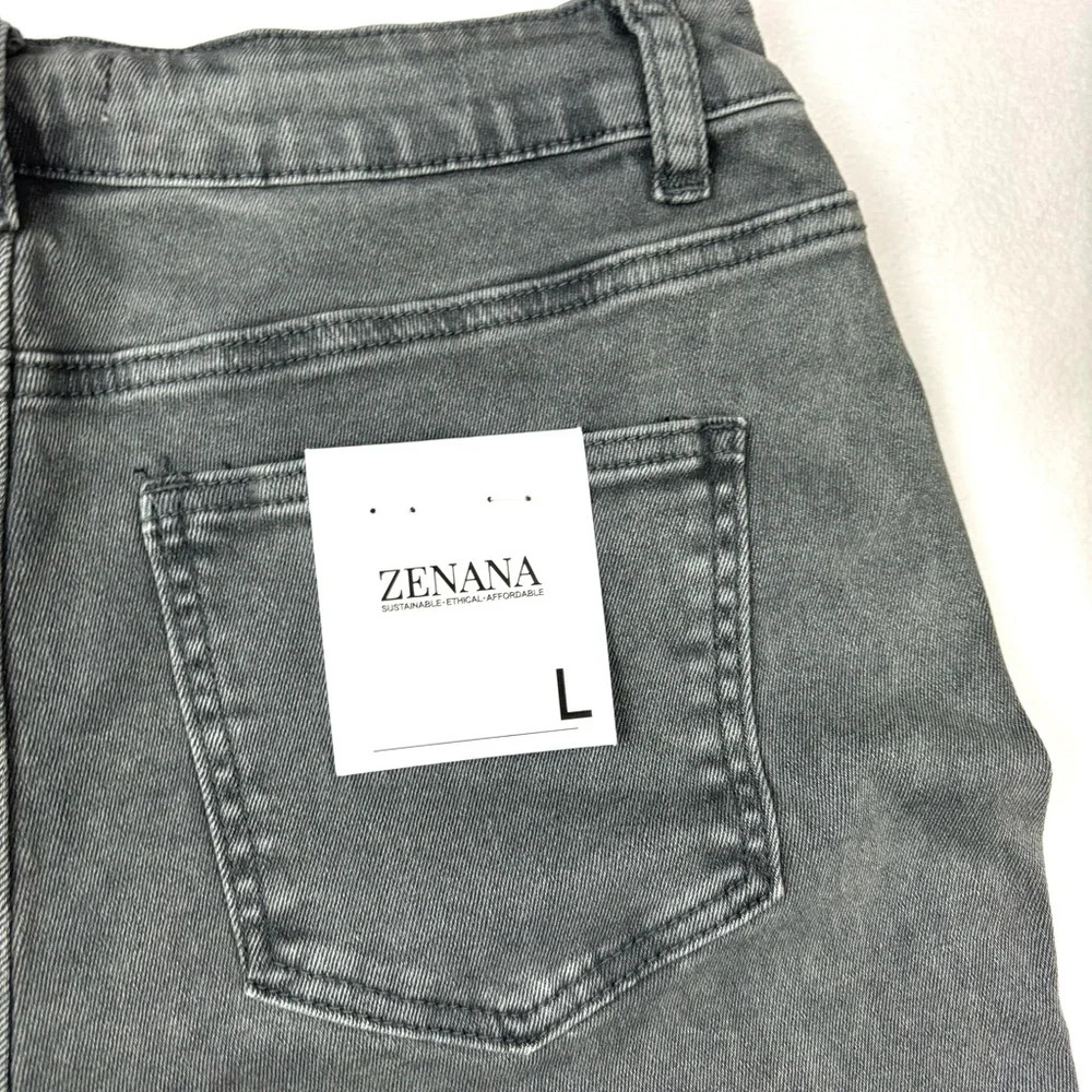 NWT Zenana Azriel High Rise Straight Leg Flat Front Raw Hem Ankle Jeans Size L - Picture 9 of 16